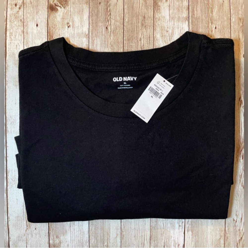 🆕 Old Navy Men’s Crew-Neck Short Sleeve T-Shirt Black XLarge XL - Picture 5 of 11